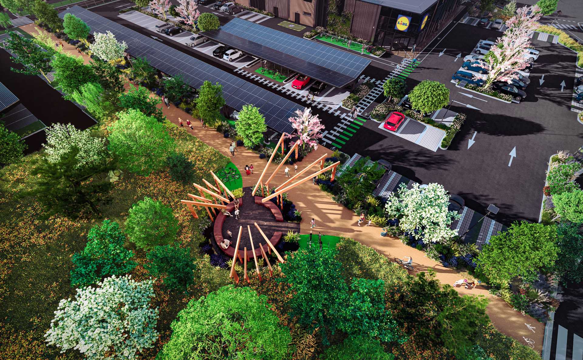 Perspective aérienne de Lampertheim 03 Perspective aérienne de Lampertheim - Alsace/Grand-Est